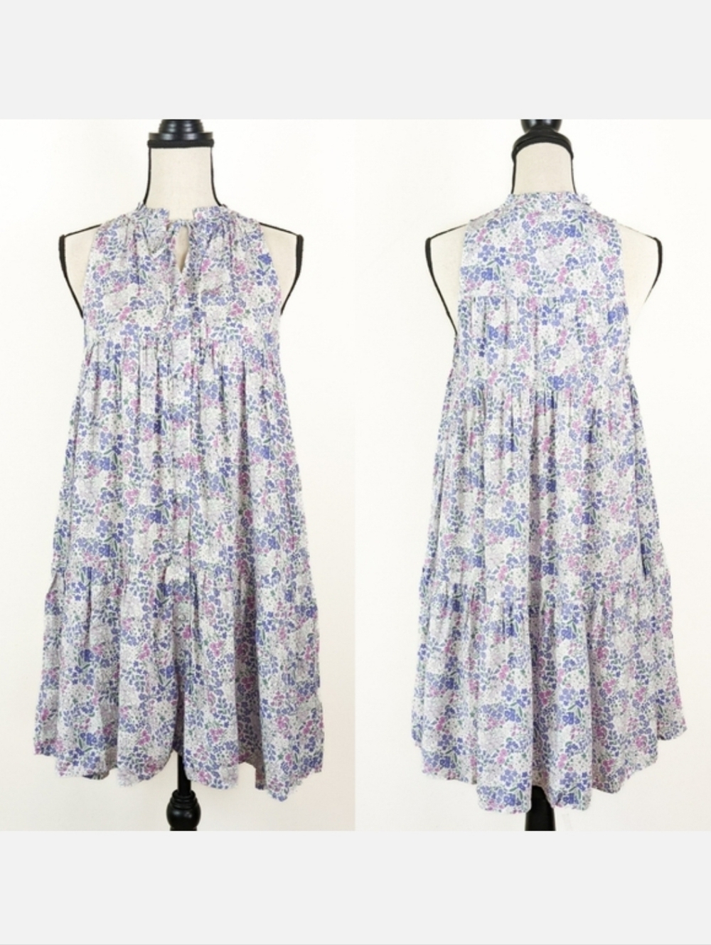 🦋LAST🦋 NWT Storia Purple Floral Trapeze Mini Dress, Size Medium